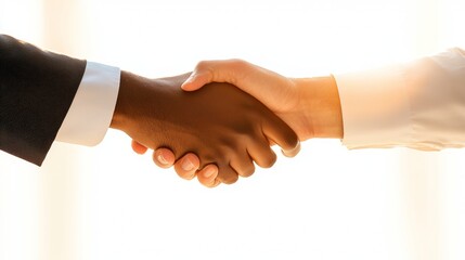Businessman handshake close up multiracial background. for trade deal successful negotiation partnership celebration situation