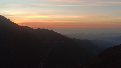 sunset in the mountains