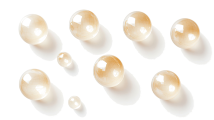 Set of Levitating Transparent Objects on a White Background Generative AI