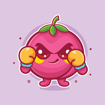 recommend clip art: funny peach fruit character mascot playing boxing sport isolated cartoon