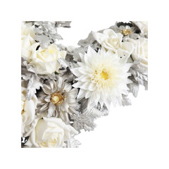 Elegant White and Silver Flowers Bouquet