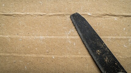Fototapeta premium Close-Up of a Tool on Cardboard Surface