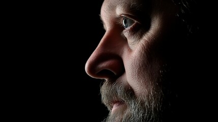 Obraz premium Happy Man with Warm Expression in Soft Light