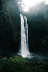 waterfall in the fog