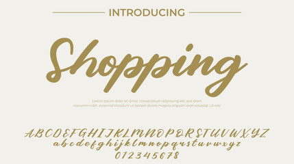 Shopping Font Stylish brush painted an uppercase vector letters, alphabet, typeface