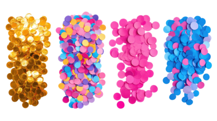 Colorful Multicolored Paper Confetti Arranged in a Vibrant Collection Generative AI