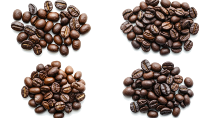 Coffee Beans Displayed on a Clear Background Generative AI