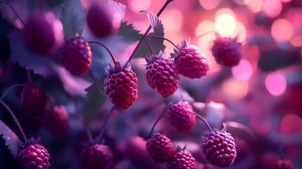 Surreal berry wonderland, generative ai. Dreamscape. Illustration