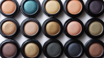 Shimmery Eyeshadow Palette Makeup Cosmetics Beauty Products Glittery Shades Cosmetic Textures