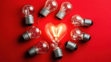 Creative Heart Shape Light Bulb Arrangement