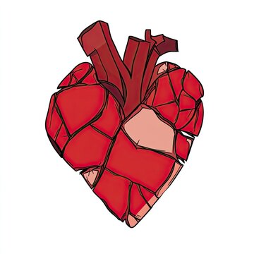 recommend clip art: A Broken Red Heart with Black Outline