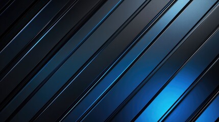 Abstract Diagonal Pattern of Black and Blue Stripes