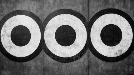 Abstract Black White Target Circles Wall Texture Background