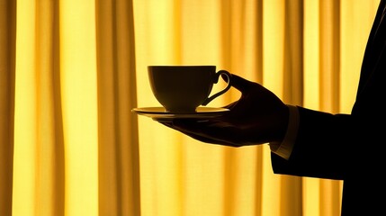 Unposed shot of a person enjoying morning coffee by a window, natural lighting, relaxed and candid moment of daily routine