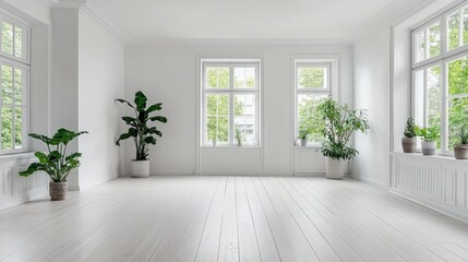 Fototapeta premium Minimalist photo of a person doing yoga in a bright, open room, clean lines, natural lighting, simple composition
