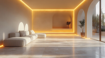 a lifestyle photo of a minimalistic living room