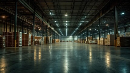 Obraz premium Empty Warehouse Interior