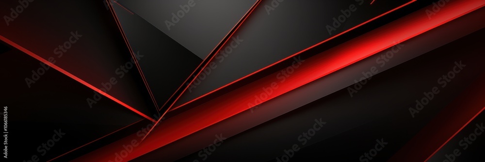 Poster Abstract Geometric Design with Black and Red Stripes