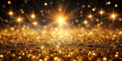 Fototapeta premium A celestial spectacle of shimmering lights illuminating a field of golden glitter