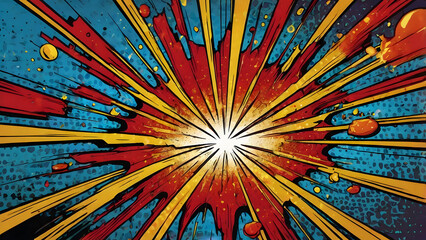 Pop Art Cartoon Explosion Background: Impact of Combat generative ai