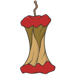 red rotten apple illustration