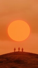 Astronauts Walking Towards Derelict Spaceship on Alien Planet   Sci Fi Concept Illustratio