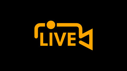Live Streaming Media Button Icon: Online Broadcast Symbol for News, TV, and Social Media Platforms – Interactive Digital Design for Breaking News, Entertainment, and Real-Time Content in Cyberspace