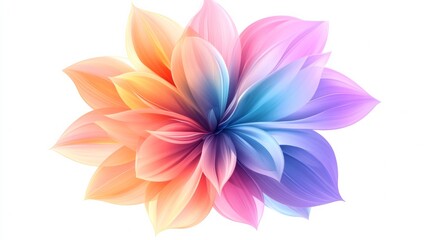 Abstract and colorful flower illustration on white background.
