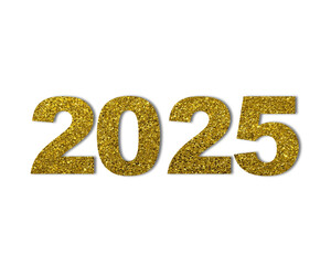 2025 stylish text written with golden colour