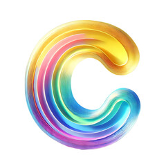 3d rainbow letter C 