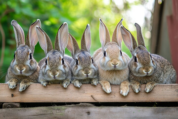 Obraz premium Set of cute rabbits