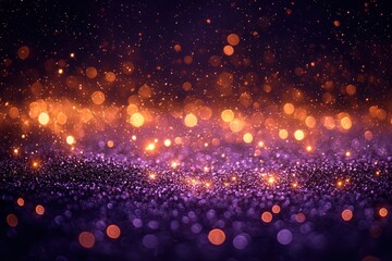 Obraz premium Abstract Purple and Orange Glitter with Bokeh Lights
