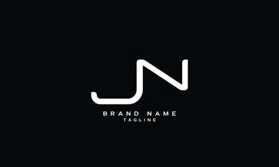 JN, NJ, Abstract initial monogram letter alphabet logo design