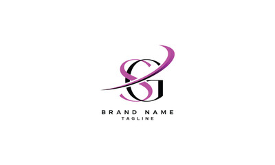 SG, GS, Abstract initial monogram letter alphabet logo design