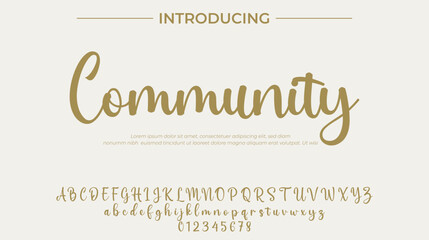 Community Font Stylish brush painted an uppercase vector letters, alphabet, typeface