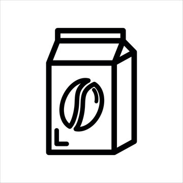 Coffee bean bag icon in outline style