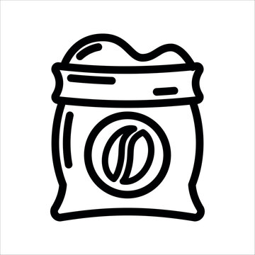 Coffee powder in sack icon design