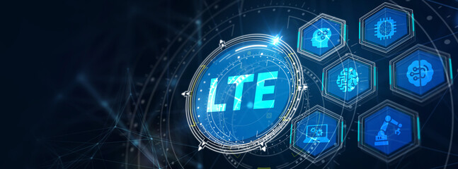 Business, Technology, Internet and network concept. LTE abbreviation, modern technology concept. 3d illustration