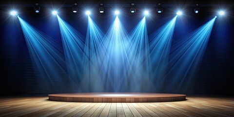 Empty stage with bright spotlight shining down, theater, performance, lighting, spot, empty, stage, drama