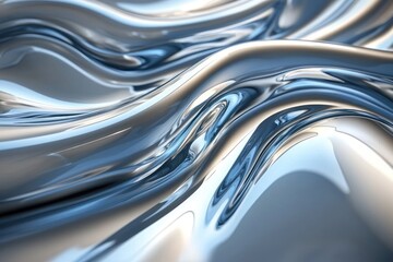 Abstract Metallic Surface with Wavy Lines and Reflections