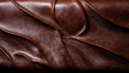 Obraz premium A close up of dark brown wrinkled leather. background, texture.