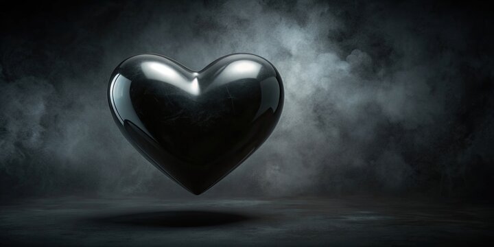 Dark and eerie black heart symbolizing darkness and mystery, dark, heart, black, love, evil, gothic, symbol