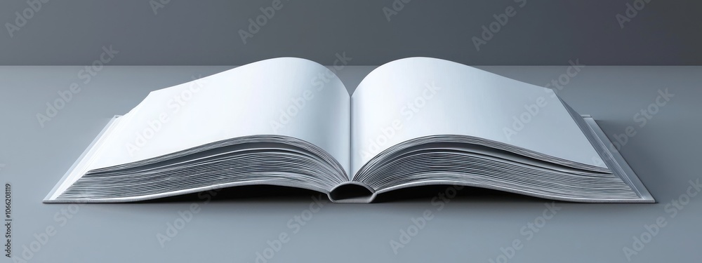 Aufkleber open book with blank pages and grey background