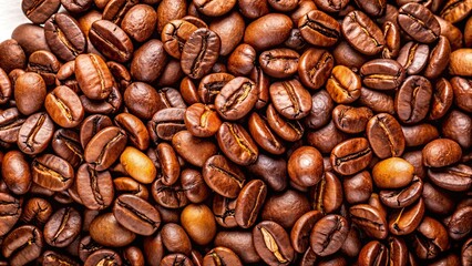 Fototapeta premium Fresh brown coffee beans isolated on background, coffee, beans, isolated,background, fresh, brown, drink, caffeine, aroma