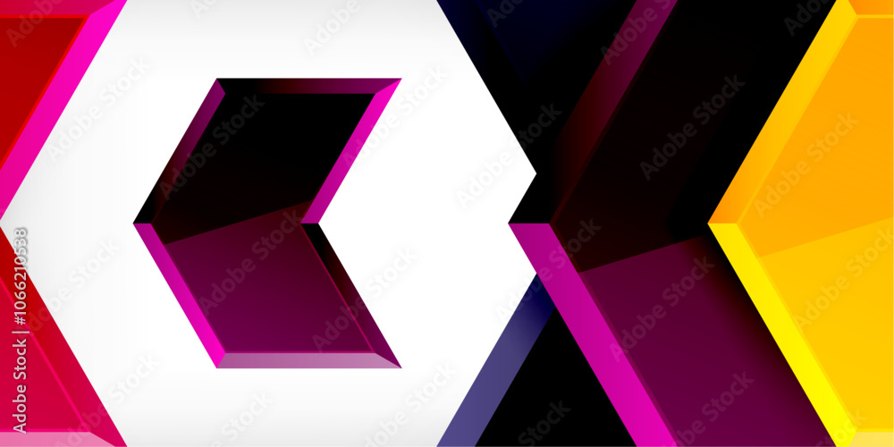 Aufkleber vector 3d arrow techno design template