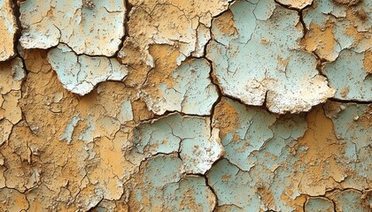 Fototapeta premium Close-up of Cracked and Peeling Paint on a Weathered Surface