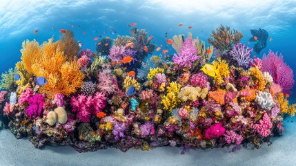 Vibrant Coral Reef Ecosystem with Diverse Fish Species