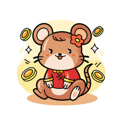 Fototapeta premium Chinese New Year with Rat Zodiac Sign