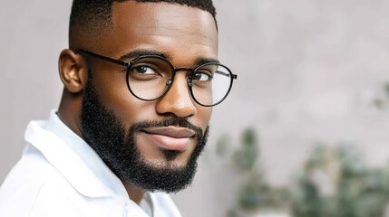 Focused Scientist Observing with Advanced Microscope