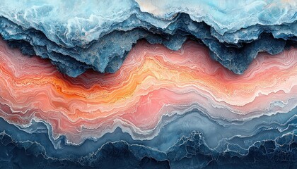 Obraz premium Abstract Swirling Pattern in Blue, Orange, and Pink Hues